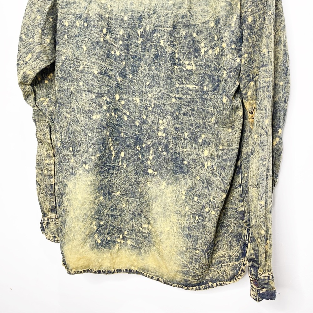 Distressed Plus Size 100% Cotton Denim Shirt Size 2XL - Picture 11 of 12
